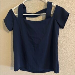 Cooper & Ella Dark Blue Square Neck Blouse